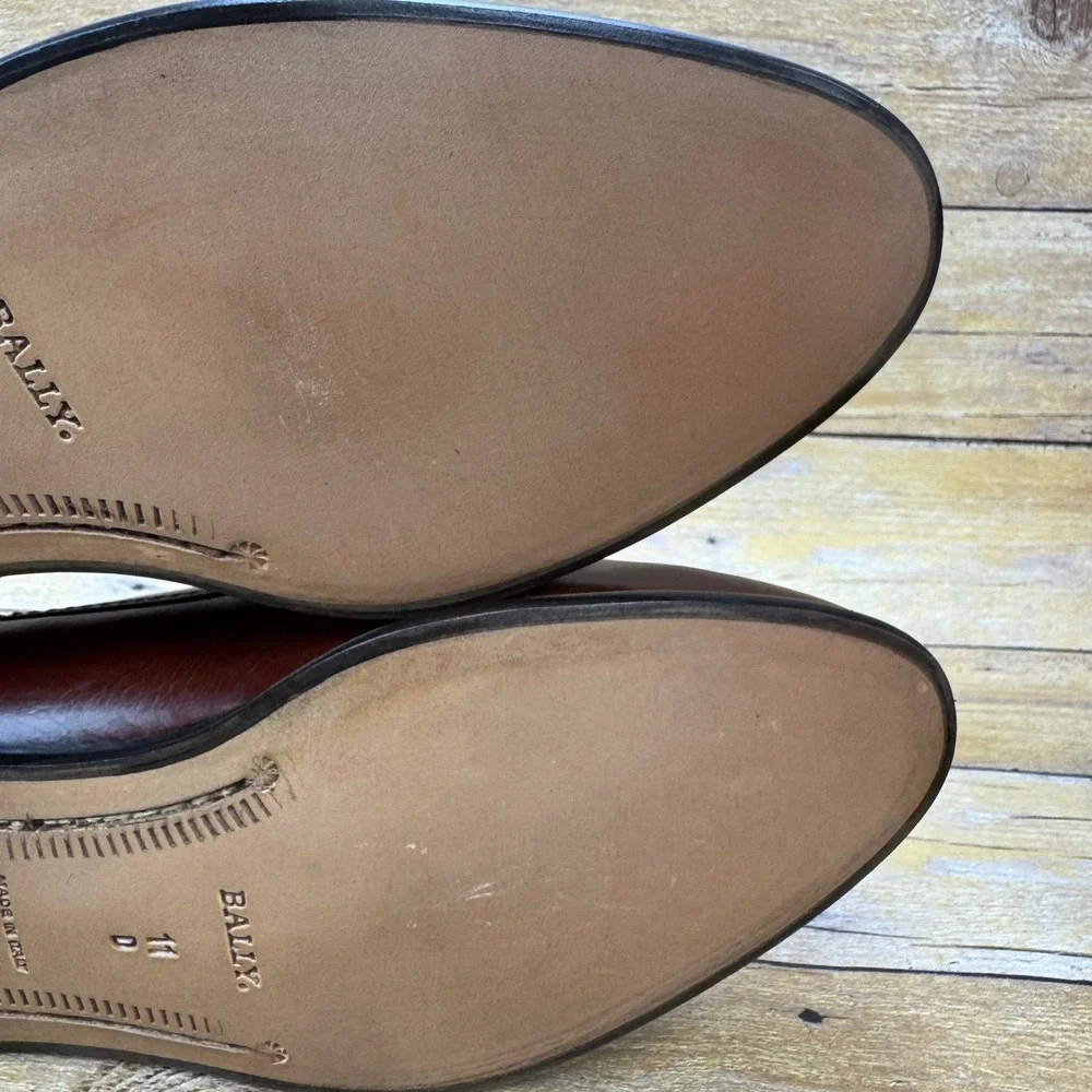 Rare Vintage Bally Italy Men's 11D DINO Leather Kiltie Bow Loafer Deadstock NWOB